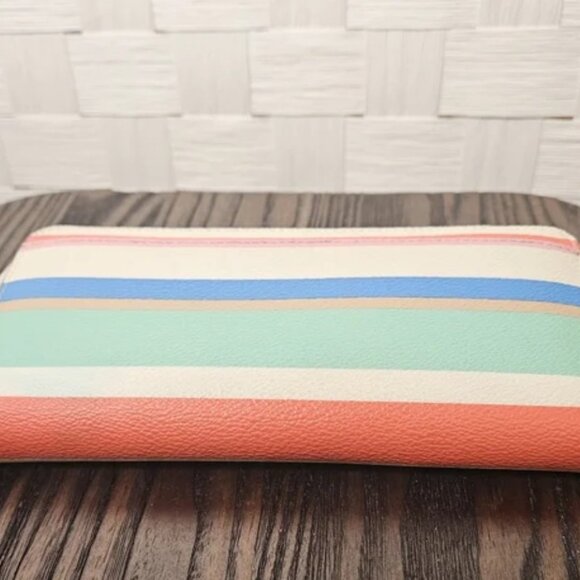 Kate Spade New York Neda Grove Street Dune Stripe Leather Zip Around Wallet EUC - Picture 9 of 11